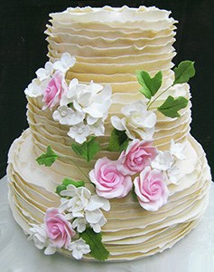 Ivory colored wedding cake
