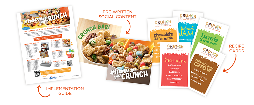 Implementation Guide, Crunch Bar! pre-written social content, Recipe cards #HowDoYouCrunch