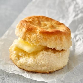 new and improved Pillsbury Southern Style Biscuit with butter in a foodservice operation