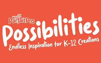ParfaitPro Possibilities Endless Inspiration for K-12 Creations written in white font on a bright red background.