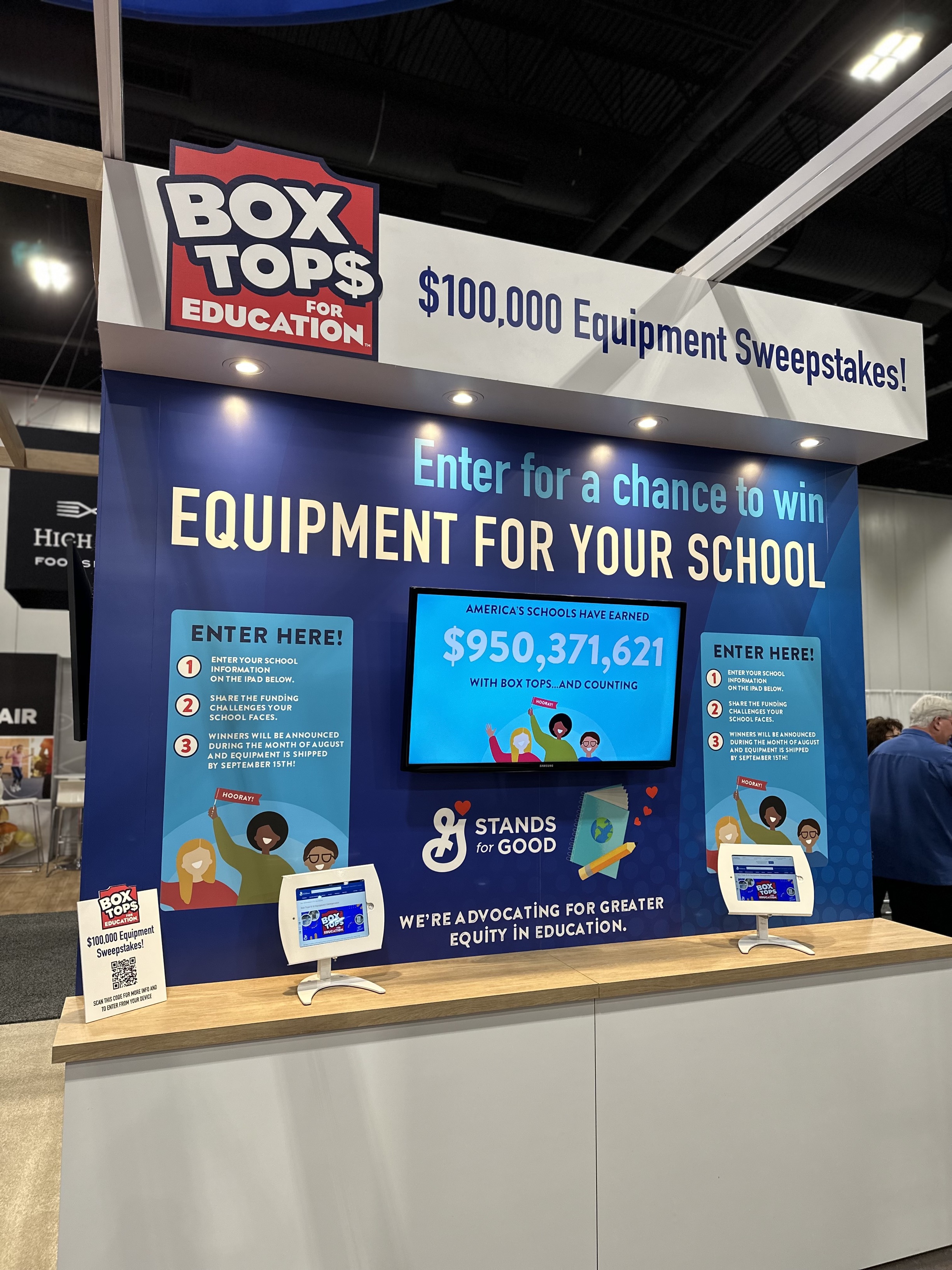 Box Tops for Education Foodservice Sweepstakes Entries Booth