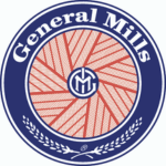 Flour wheel with a letter “M” in the middle and General Mills labeled on top.