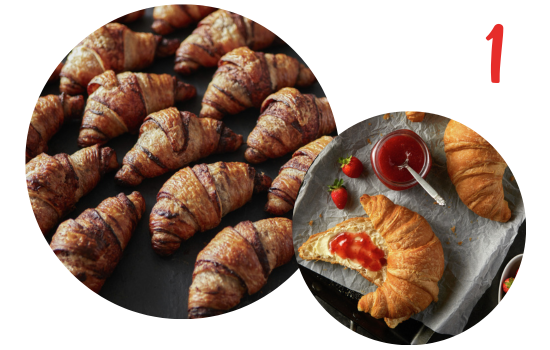 : Croissants Freezer-To-Oven, Thaw Proof Bake, & Thaw and Serve