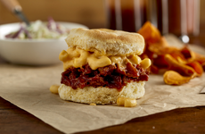 Pulled Pork Mac 'n Cheese Biscuit Sandwiches