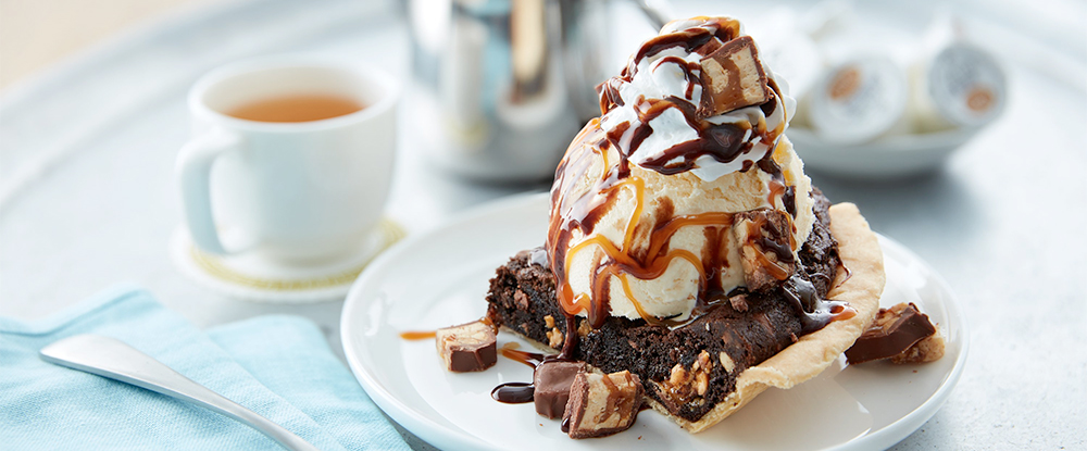 Chocolate Snickers Cookie Pie