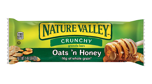 nature valley oats and honey nutrition label